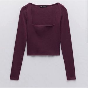 Zara Square Neck Knit Top